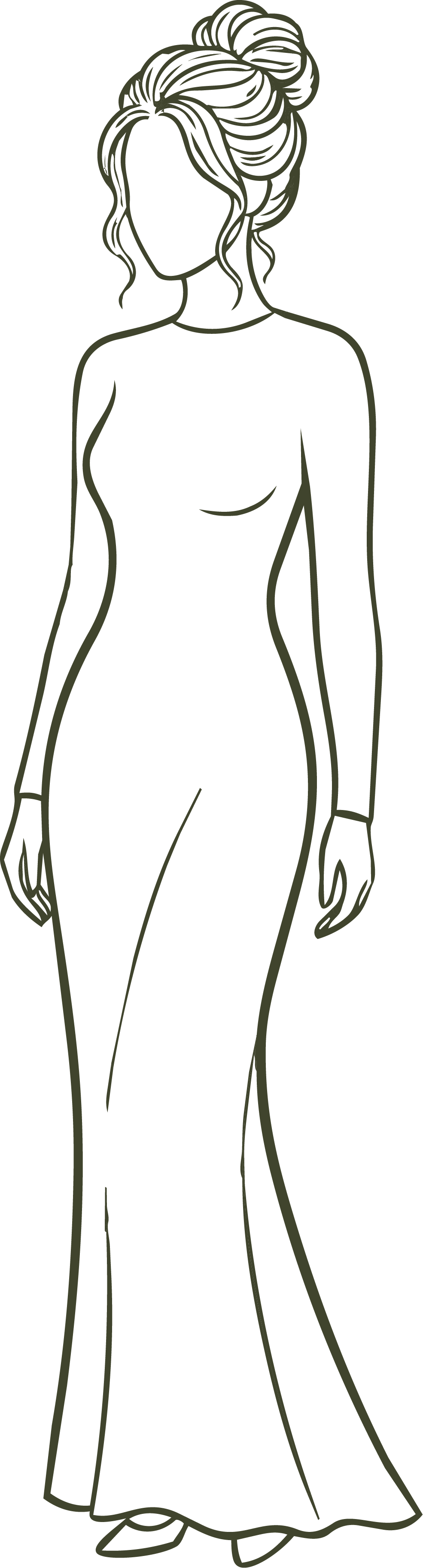 Mujer con vestido largo
